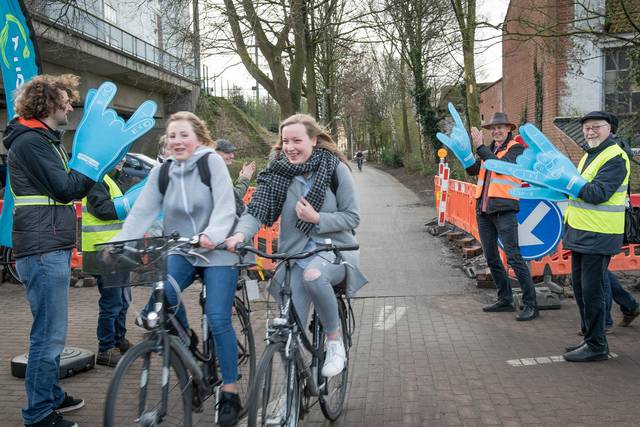 applaus voor fietsers