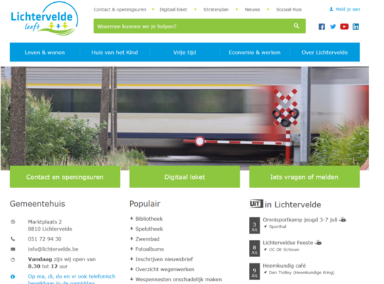 Gemeente Lichtervelde lanceert nieuwe website 
